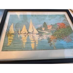 Claude Monet Boats at Argenteuil Framed Art Print